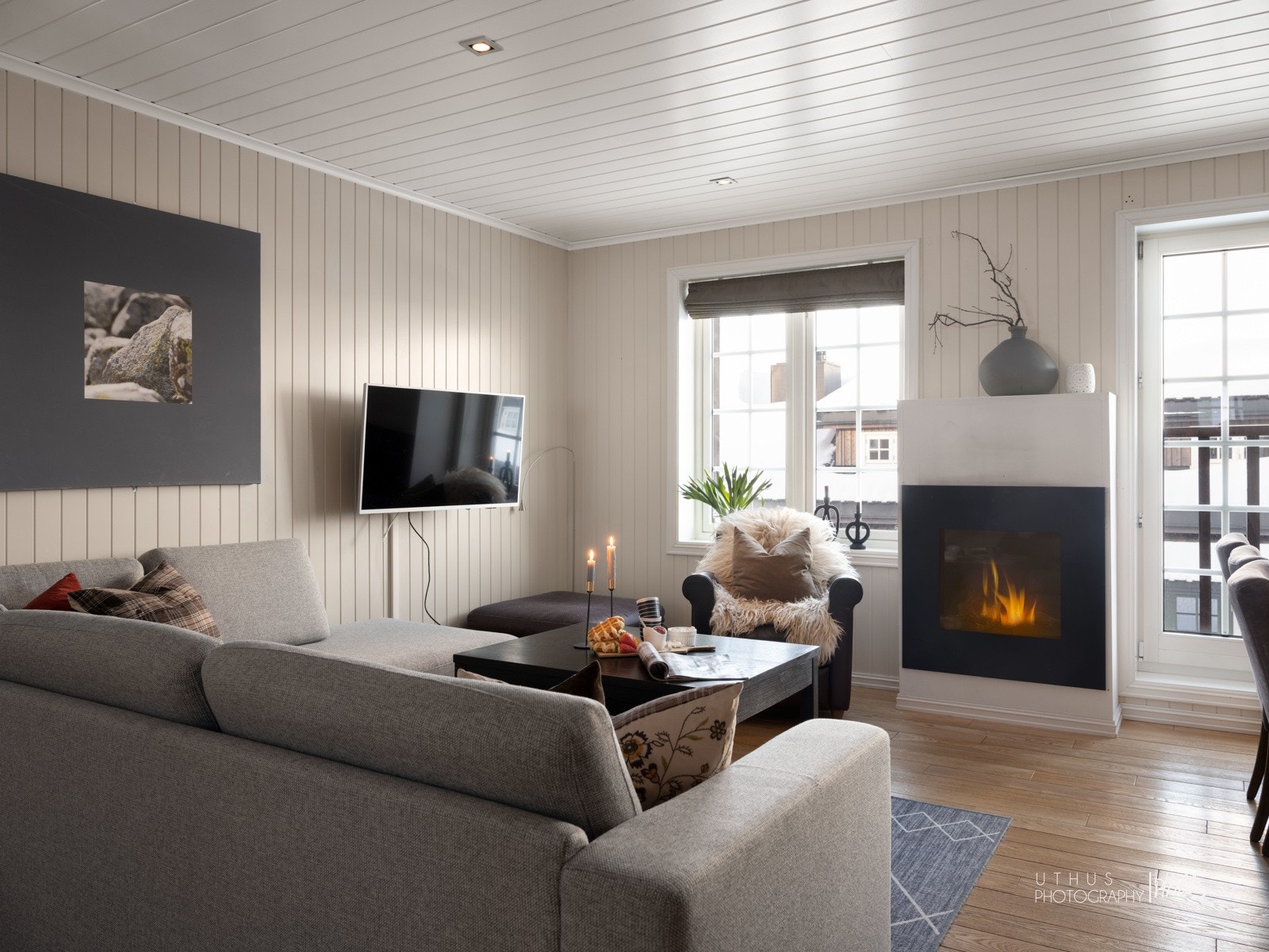 Koselig gasspeis på stuen Galleribilde