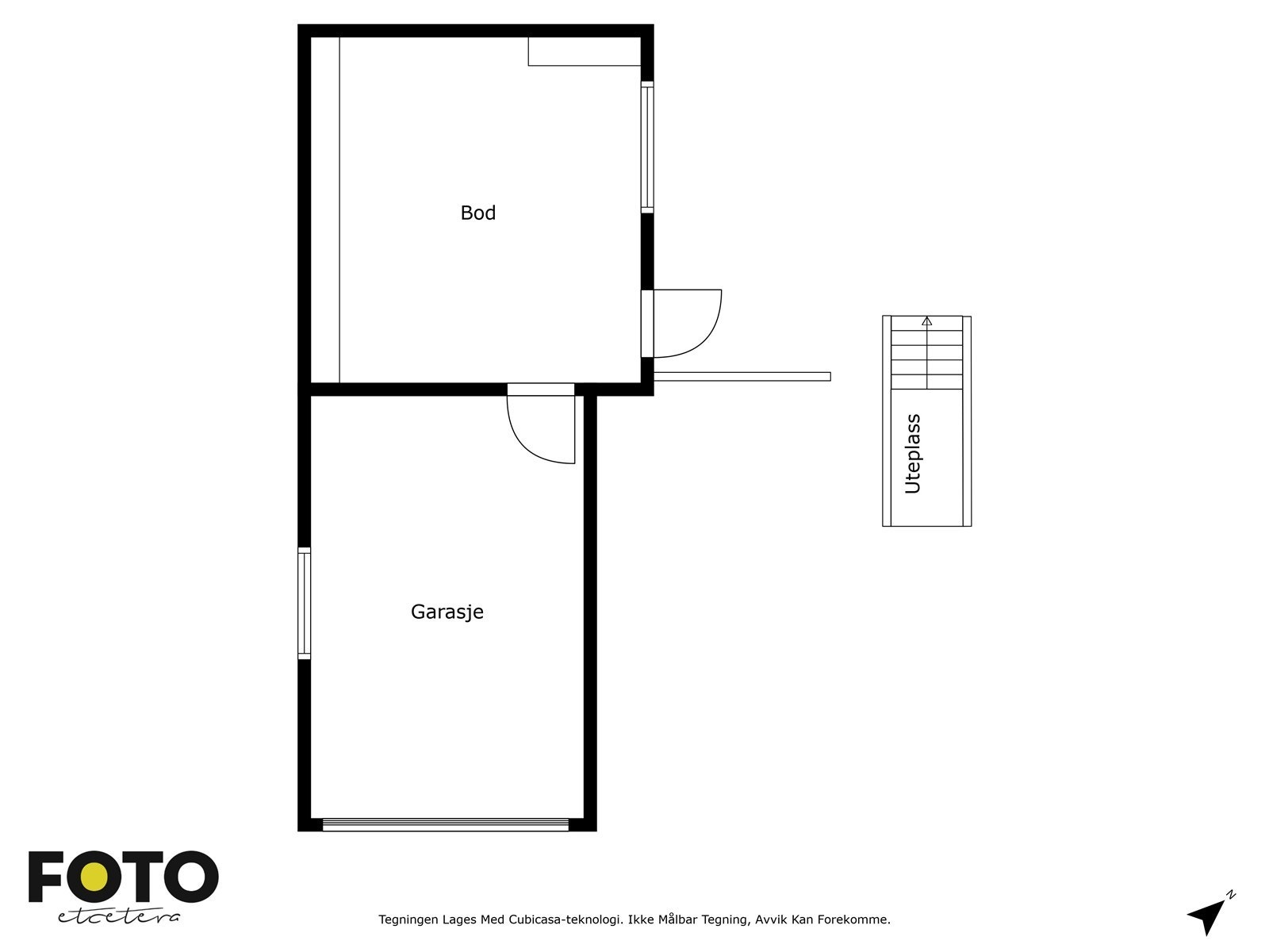 1. etasje - Garasje/bod. Veiledende planskisse - ikke målbar Galleribilde