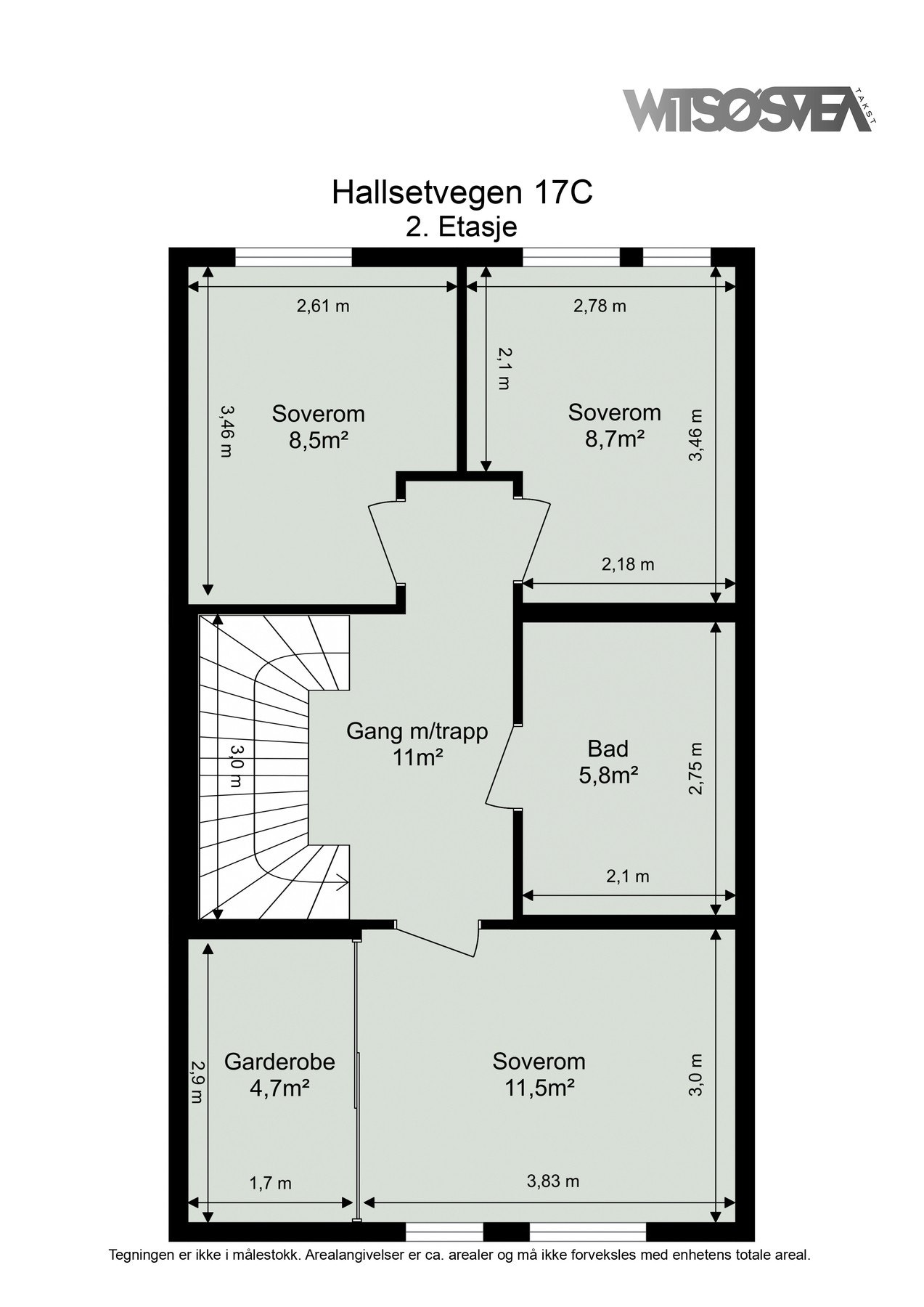 Målsatt planskisse 2. etg. Galleribilde