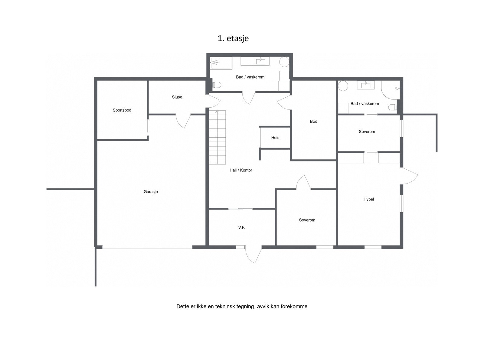 Plantegning - 1.etasje. Galleribilde