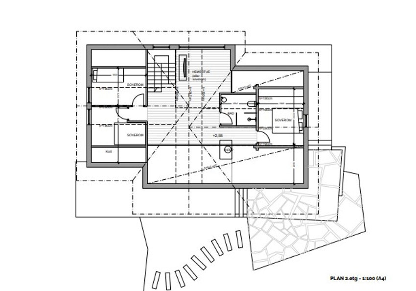 Forslag til planløsning 2.etg Galleribilde