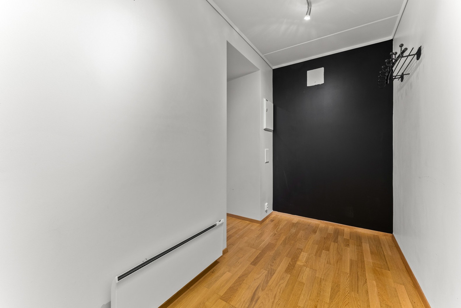 Entréen er romslig med god plass til oppheng av yttertøy og oppbevaring av sko. Her er også sikringsskapet praktisk plassert. Galleribilde