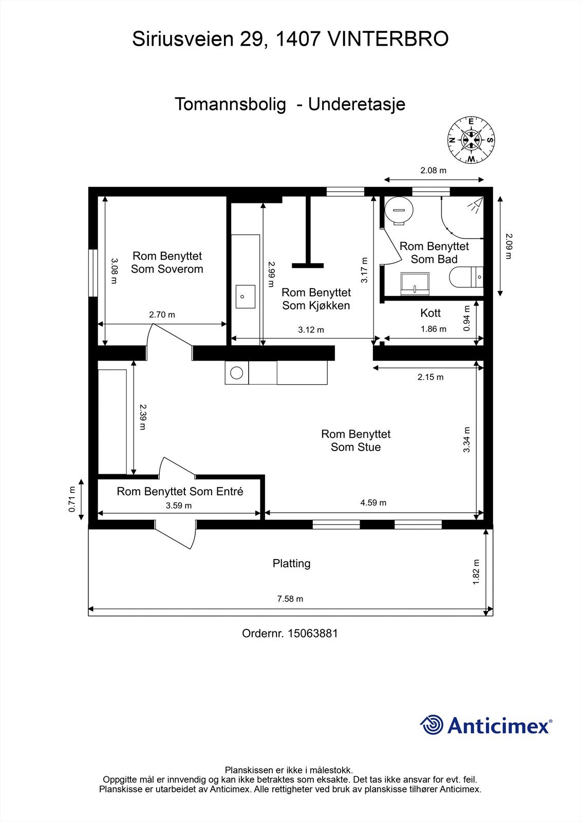 Plantegning - Underetasje Galleribilde