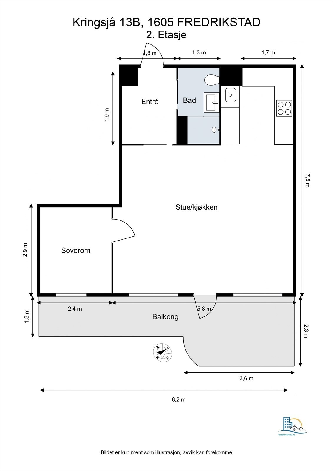 Floorplan letterhead - Kringsja 13B, 1605 FREDRIKSTAD - 2. Etasje - 2D Floor Plan.jpg Galleribilde