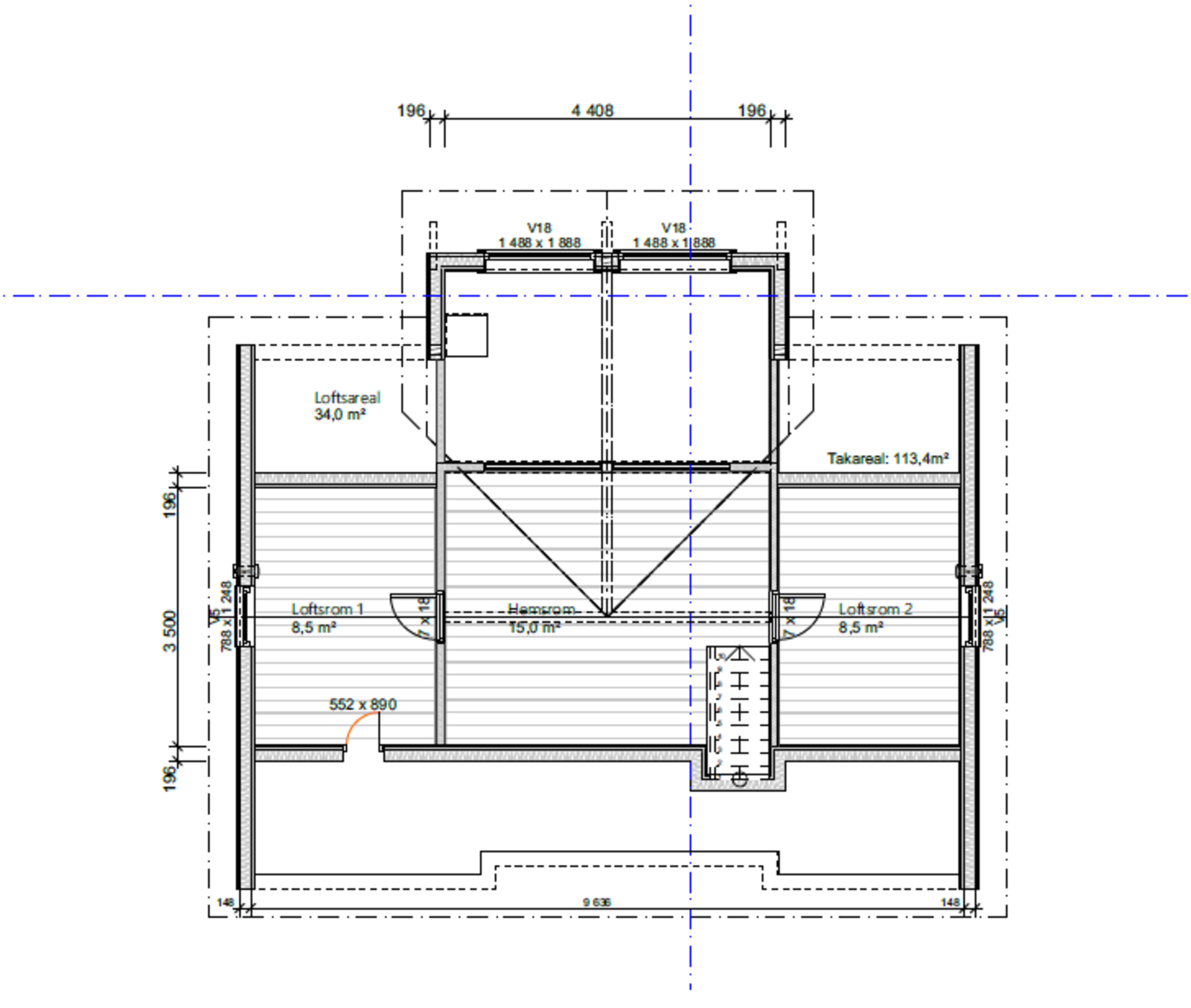 Målsatt plantegning hemsplan Galleribilde