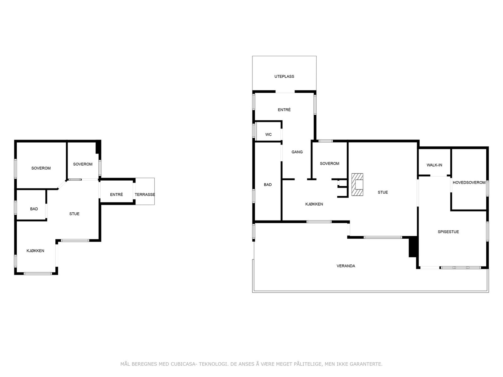 Plantegning hytte og anneks Galleribilde