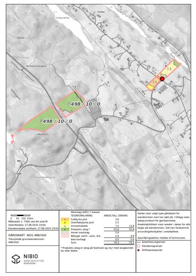 Kartutsnitt fra NIBIO Galleribilde