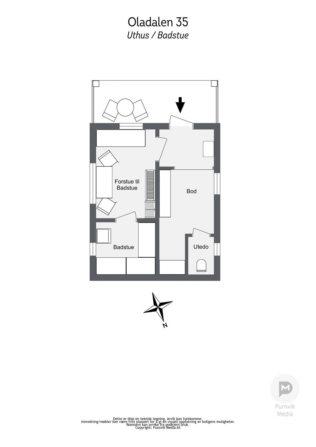 Plantegning - Uthus Badstue Galleribilde