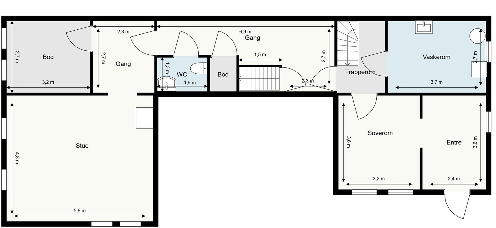 Planskisse kjeller. Galleribilde