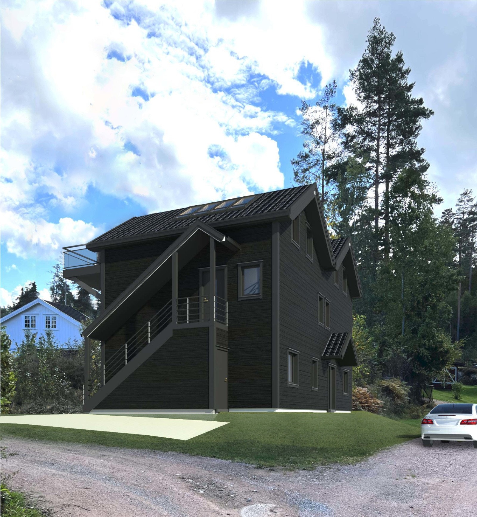 Bygget som er godkjent er over 3 etasjer Galleribilde