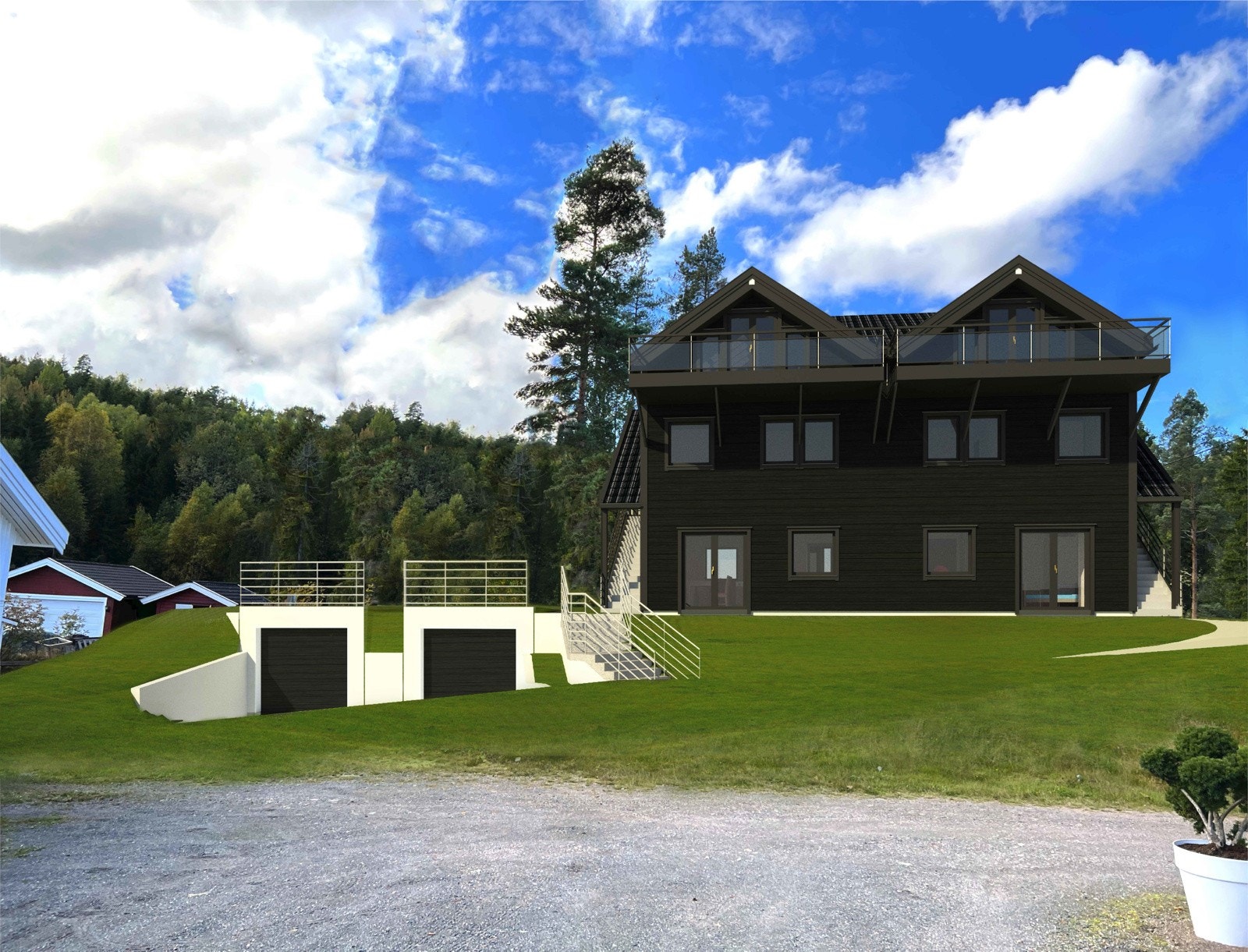 3 d av tenkt bygg Galleribilde