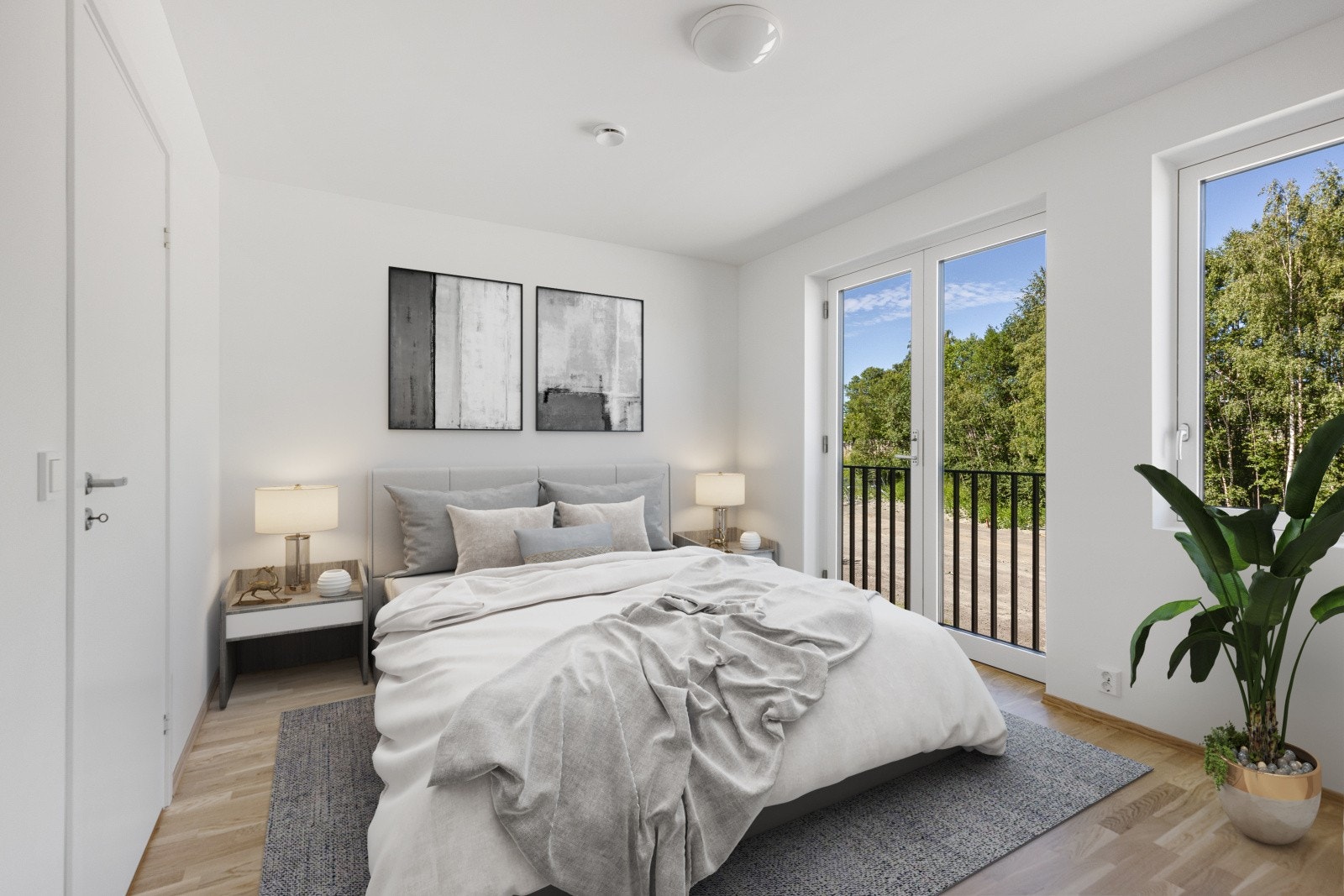 Hovedsoverom med fransk balkong (møblering er illustrert) Galleribilde