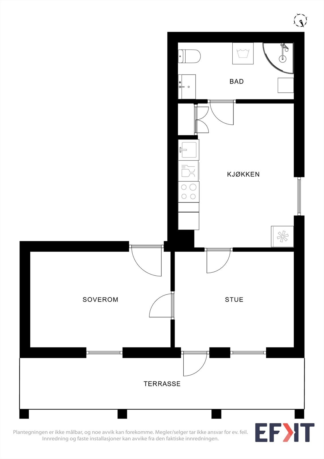 Plantegning sokkel/ hybel Galleribilde