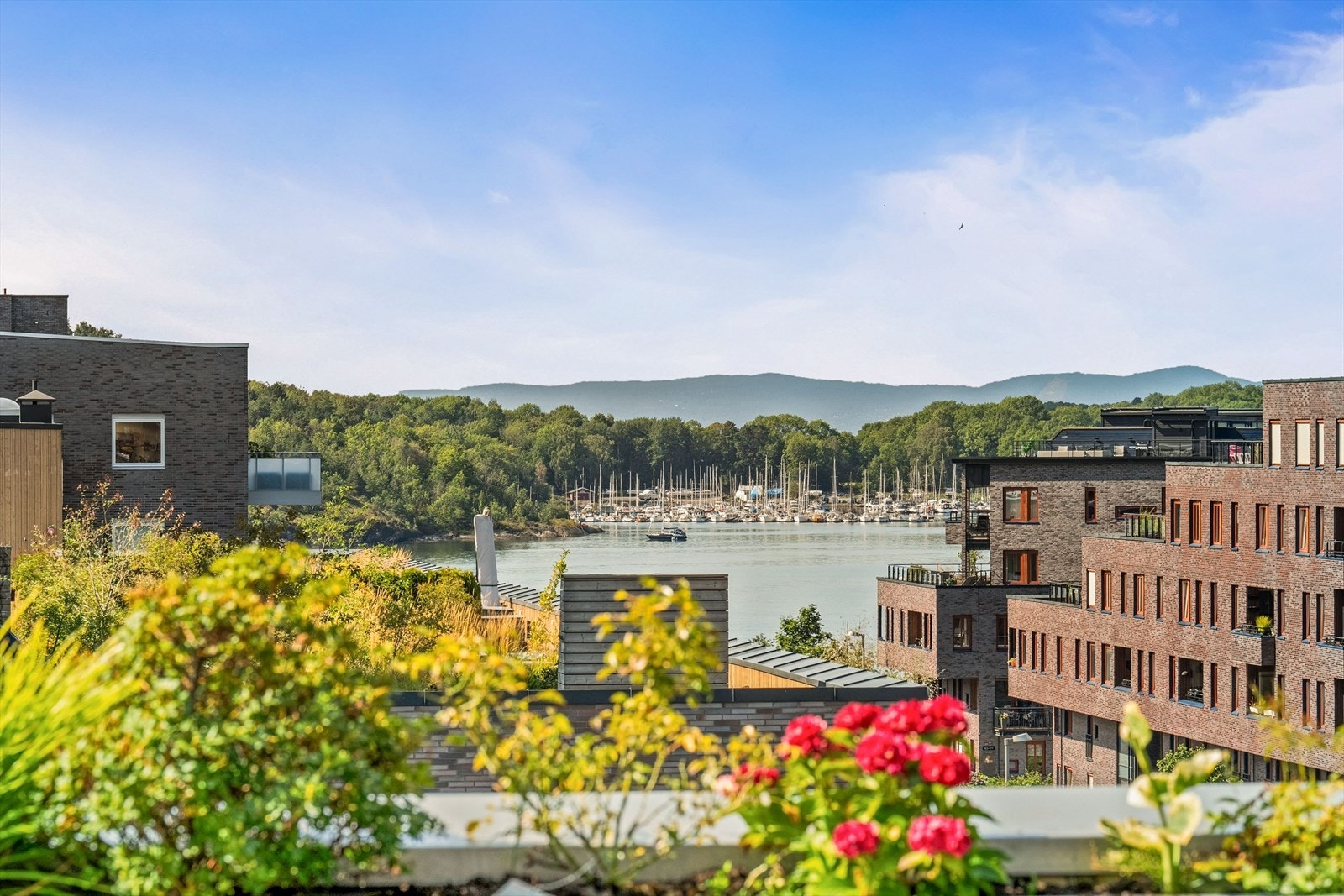 Denne unike boligen byr på flotte solforhold og en fantastisk utsikt over fjord og by. Galleribilde