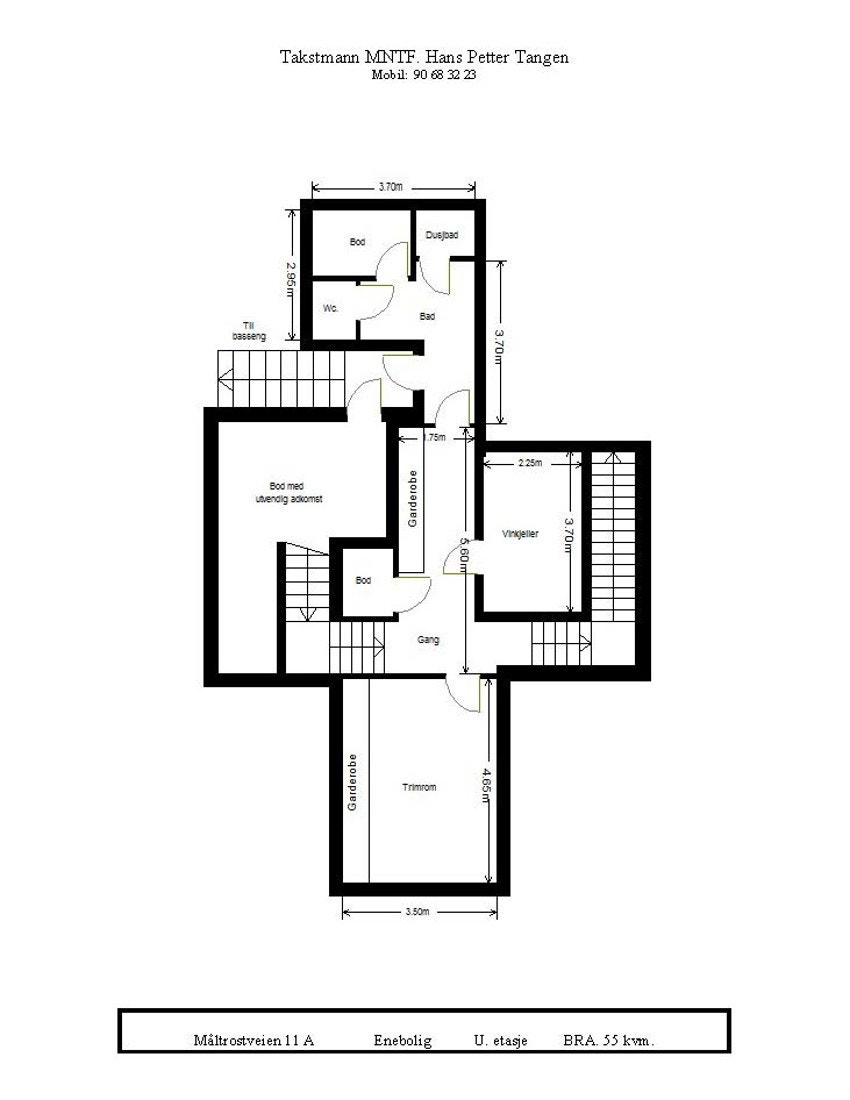 Plantegning over underetasjen. Galleribilde