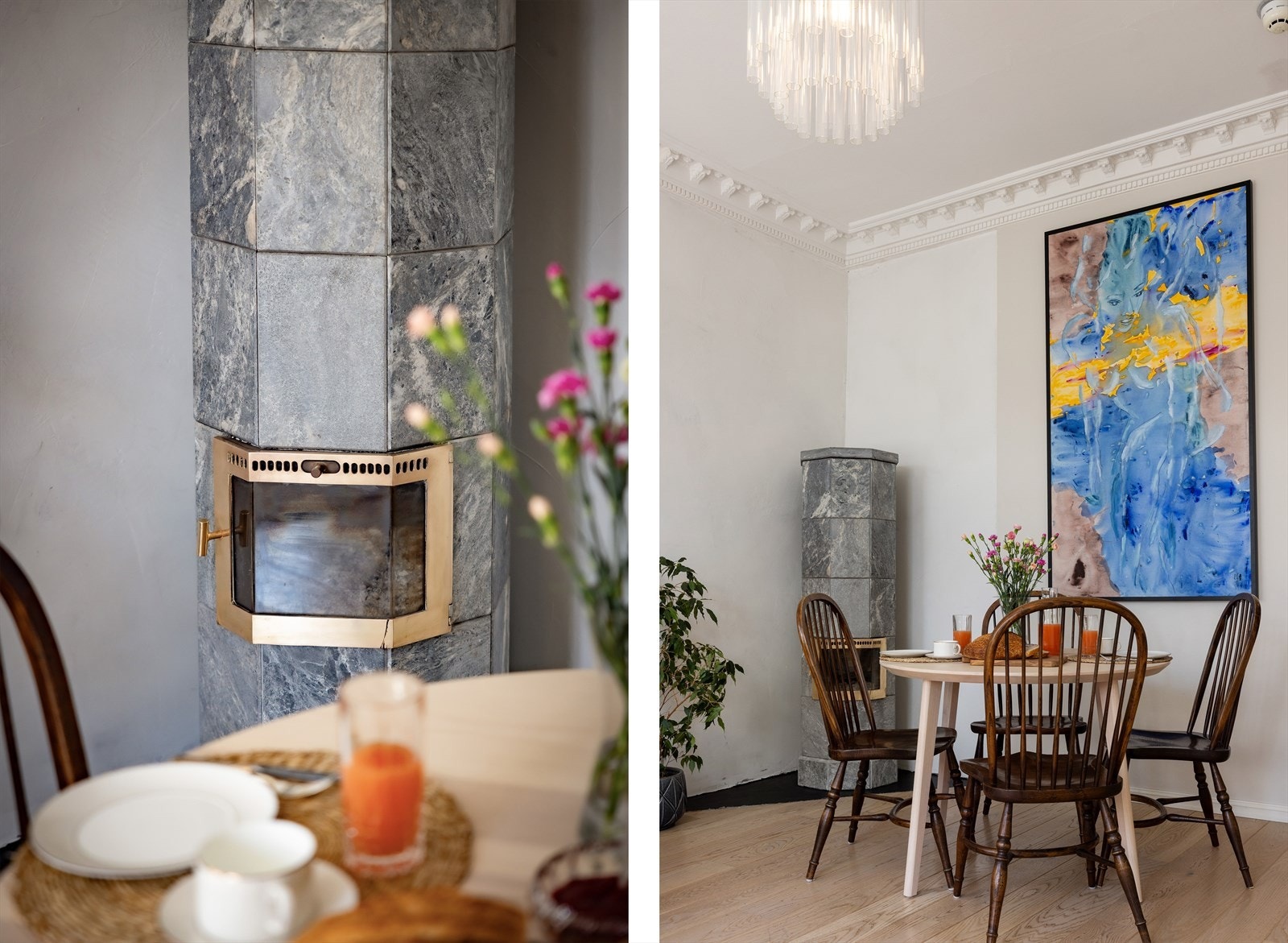 Flott klebersteinsovn som gir godt med ekstra varme på kalde høst- og vinterdager! Galleribilde