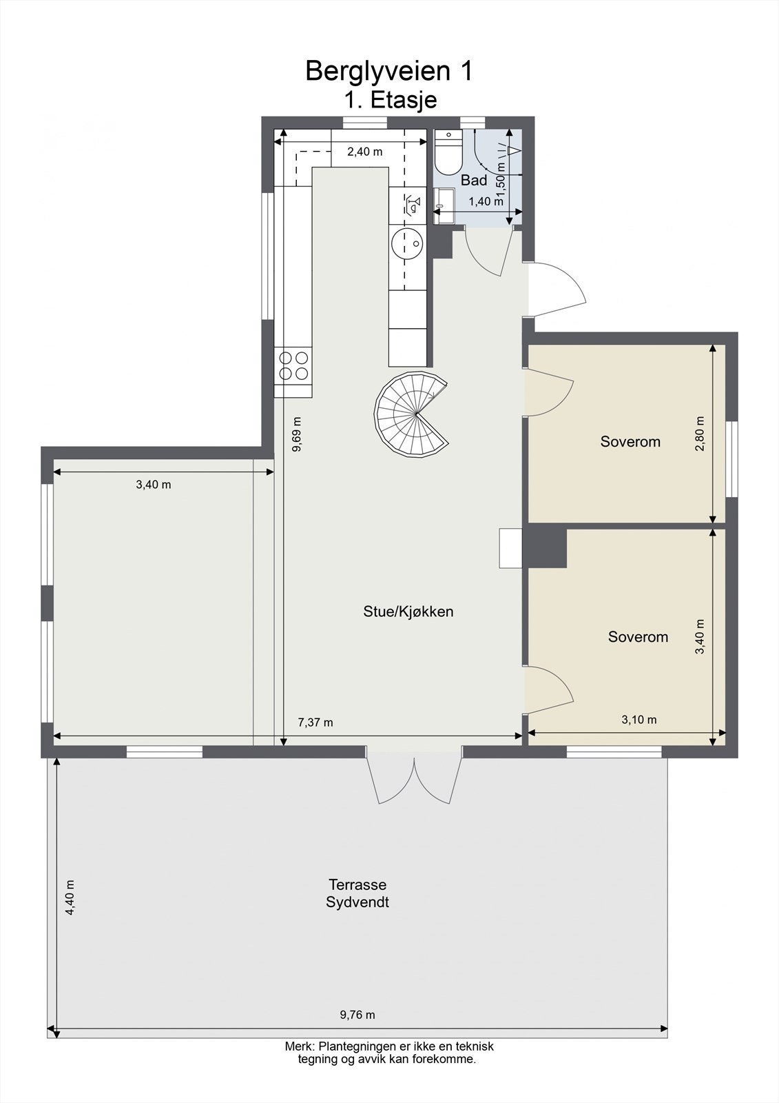 Plantegning 1.etasje Galleribilde