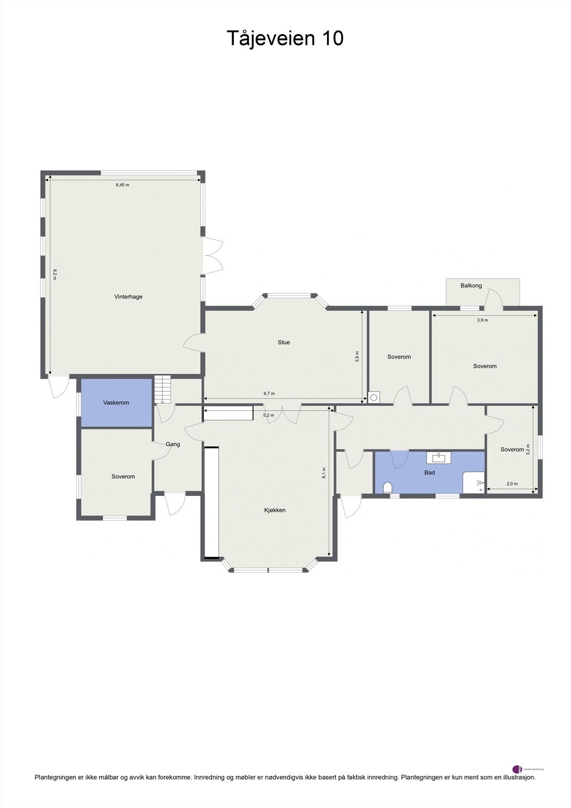 Plantegning 1. etasje Galleribilde