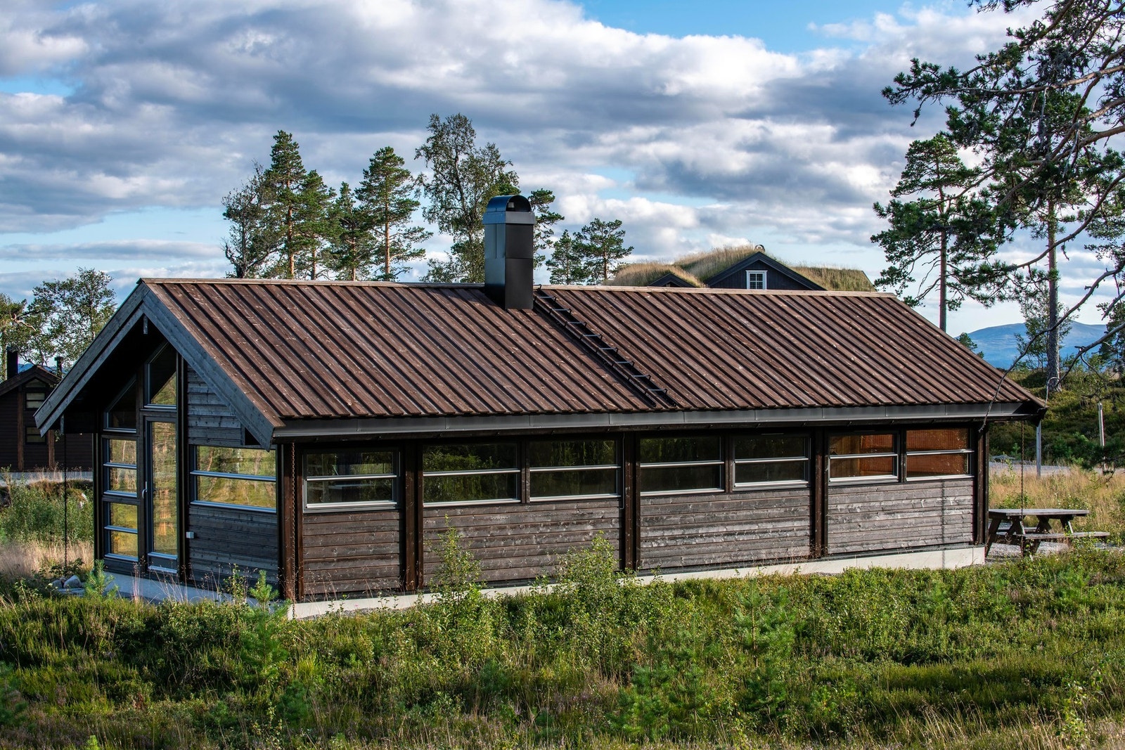 Hytte og uthus bygget av Ål Hytta. Galleribilde