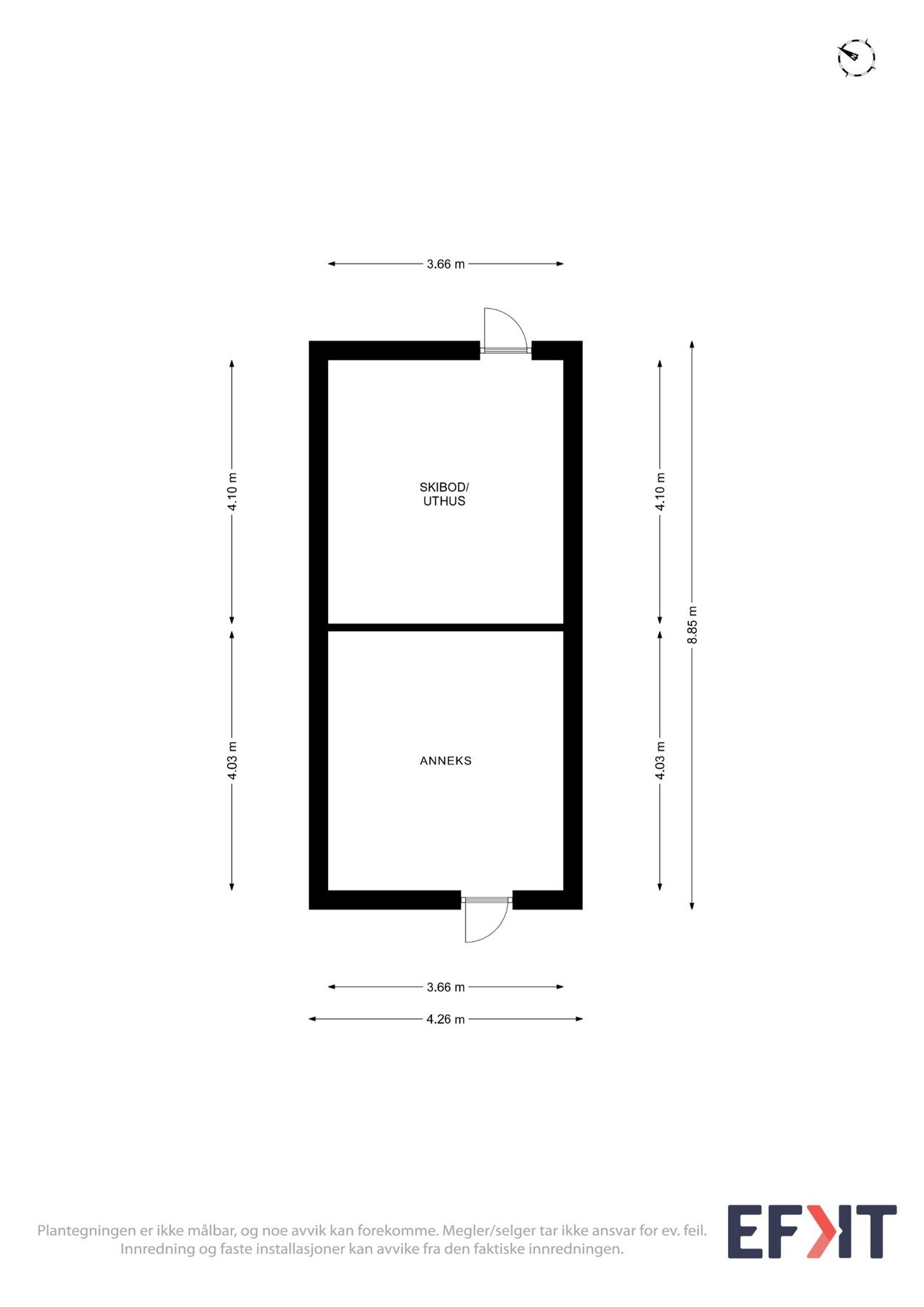 Plantegning av uthuset. Galleribilde