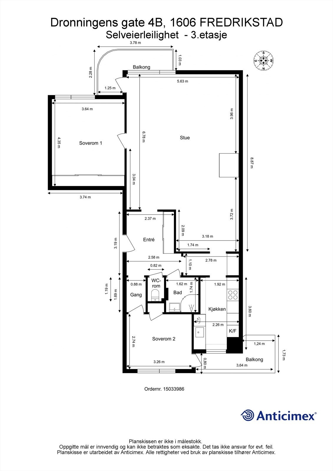 Veiledende skisse av leiligheten Galleribilde