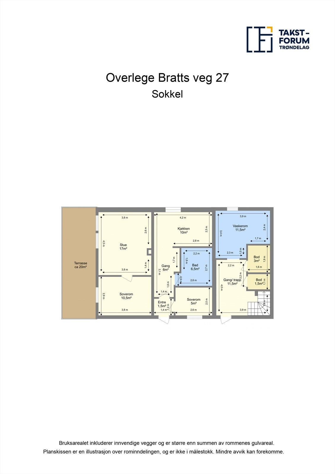 Planskisse sokkeletasje Galleribilde