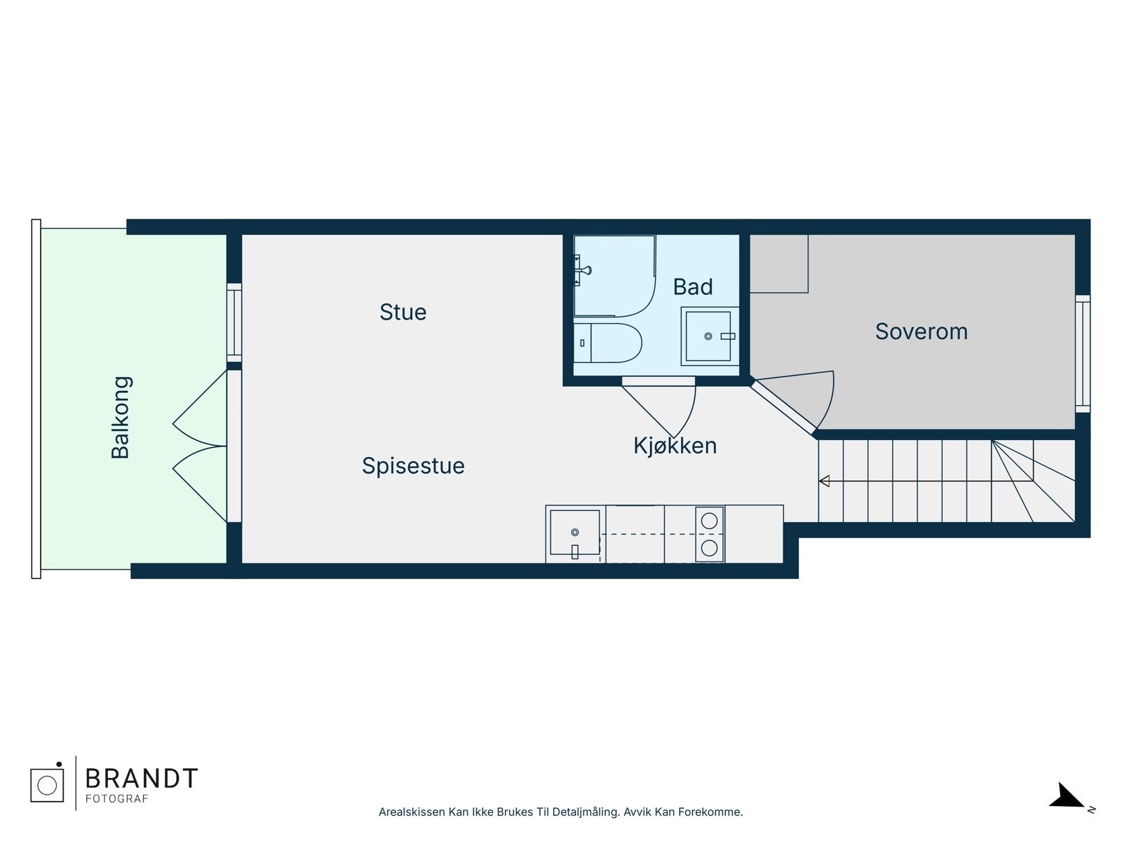 Leiligheten måler ca. 37 kvm Galleribilde