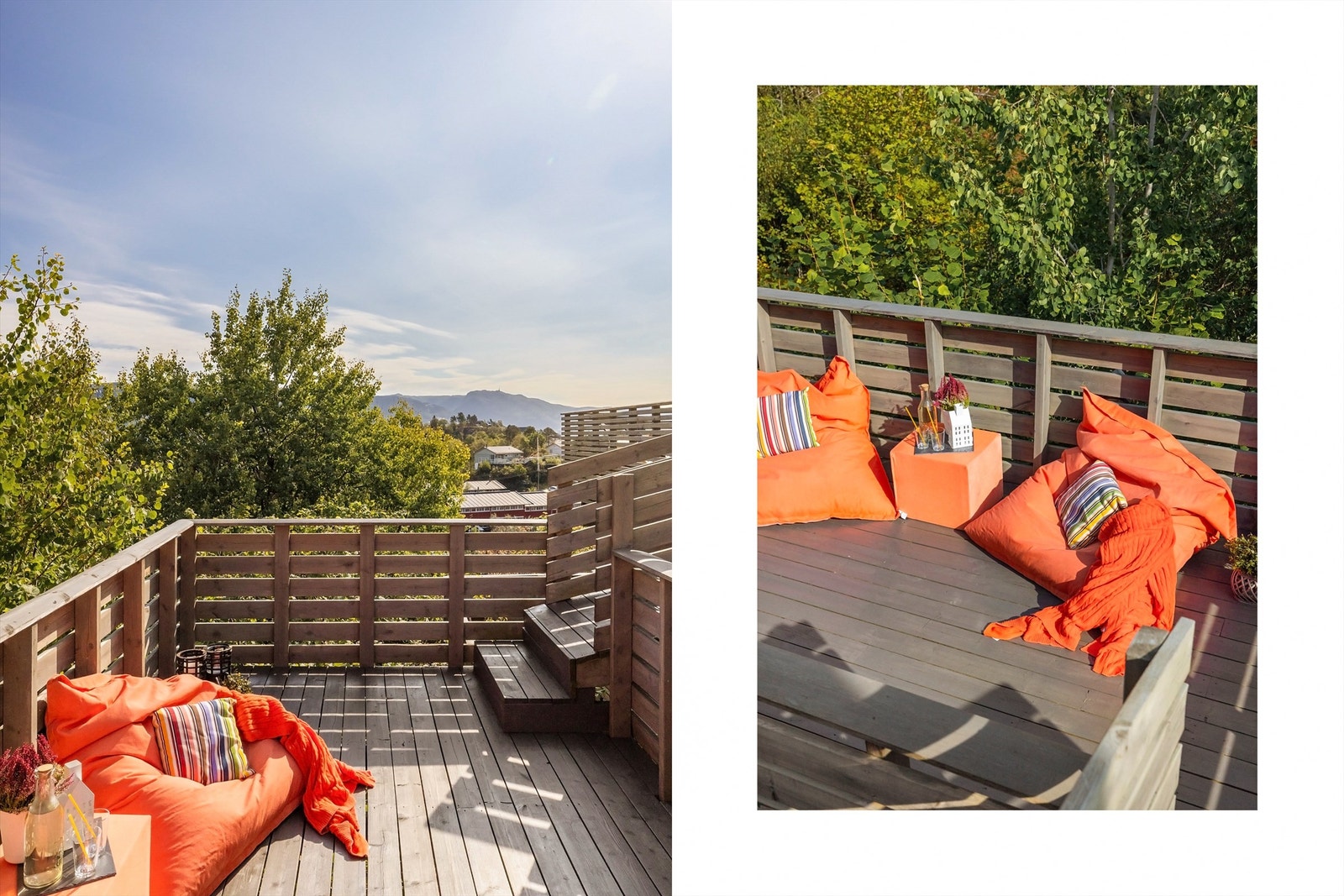 Terrasse også mot øst ved boligen. Galleribilde