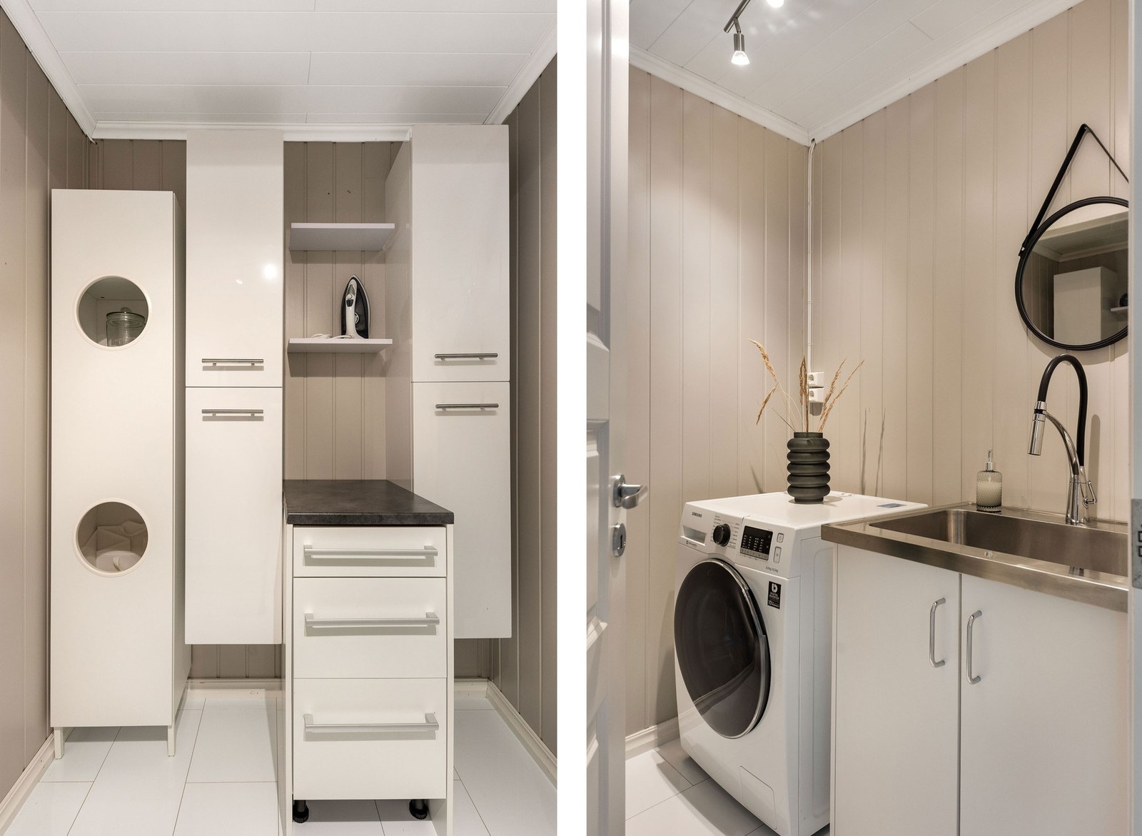 Vaskerom med god oppbevaringsplass . Galleribilde