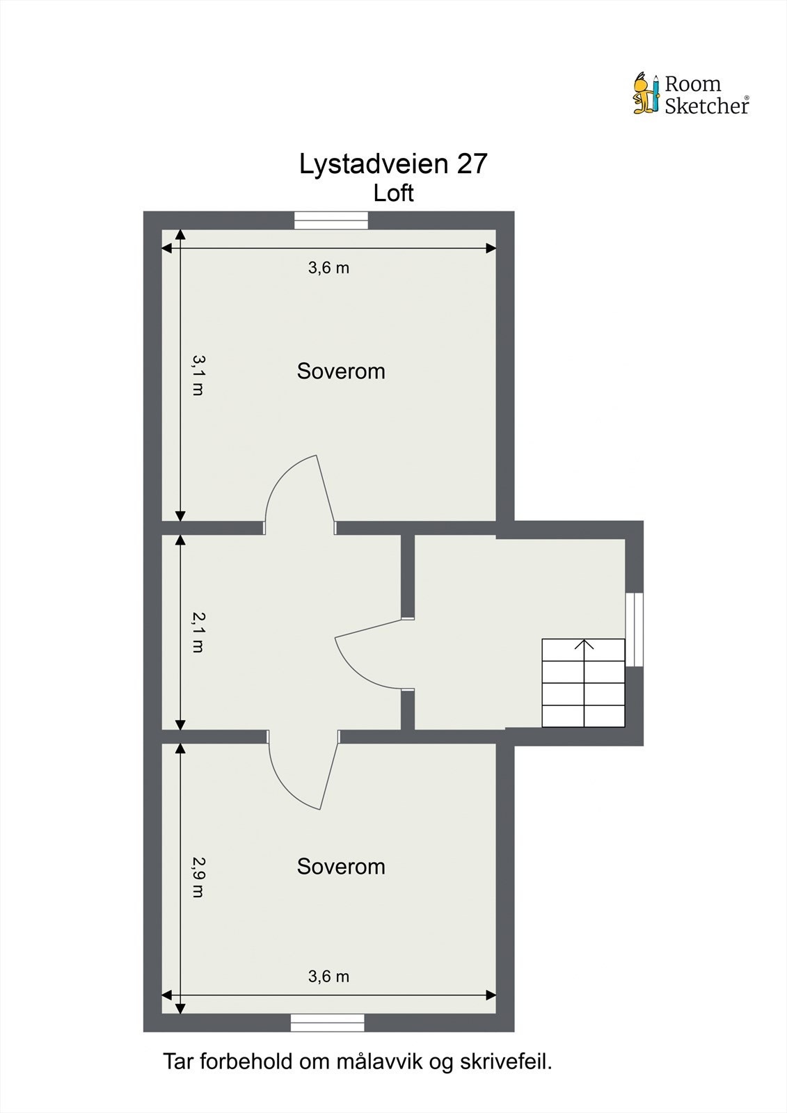 - Planskisse loftsetasje - (Soverom/loftsrom er ikke godkjent til varig opphold) Galleribilde
