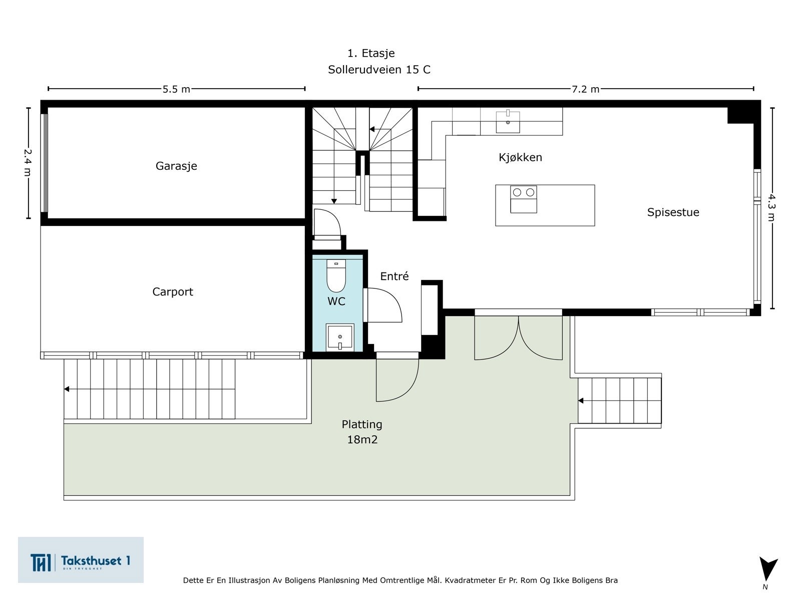 Plantegning 1. etasje Galleribilde