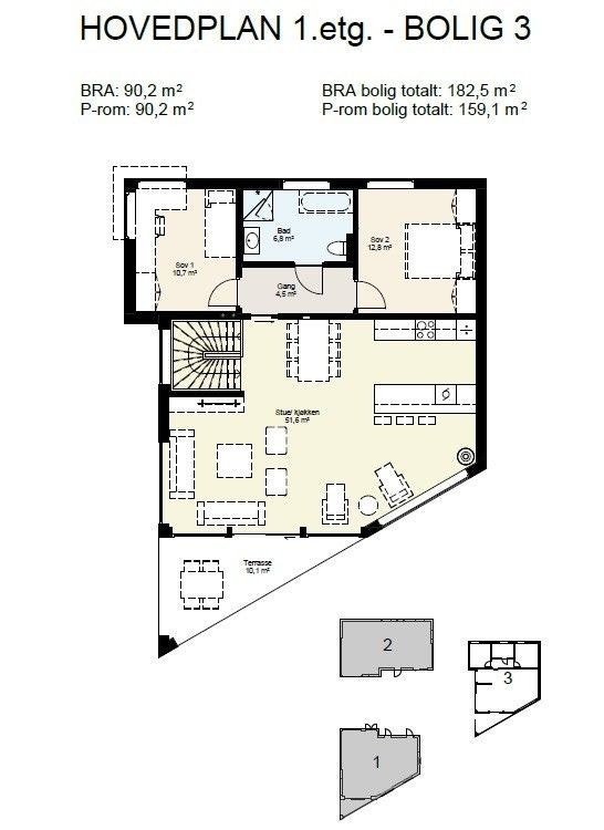 Planløsning hovedetasje Galleribilde