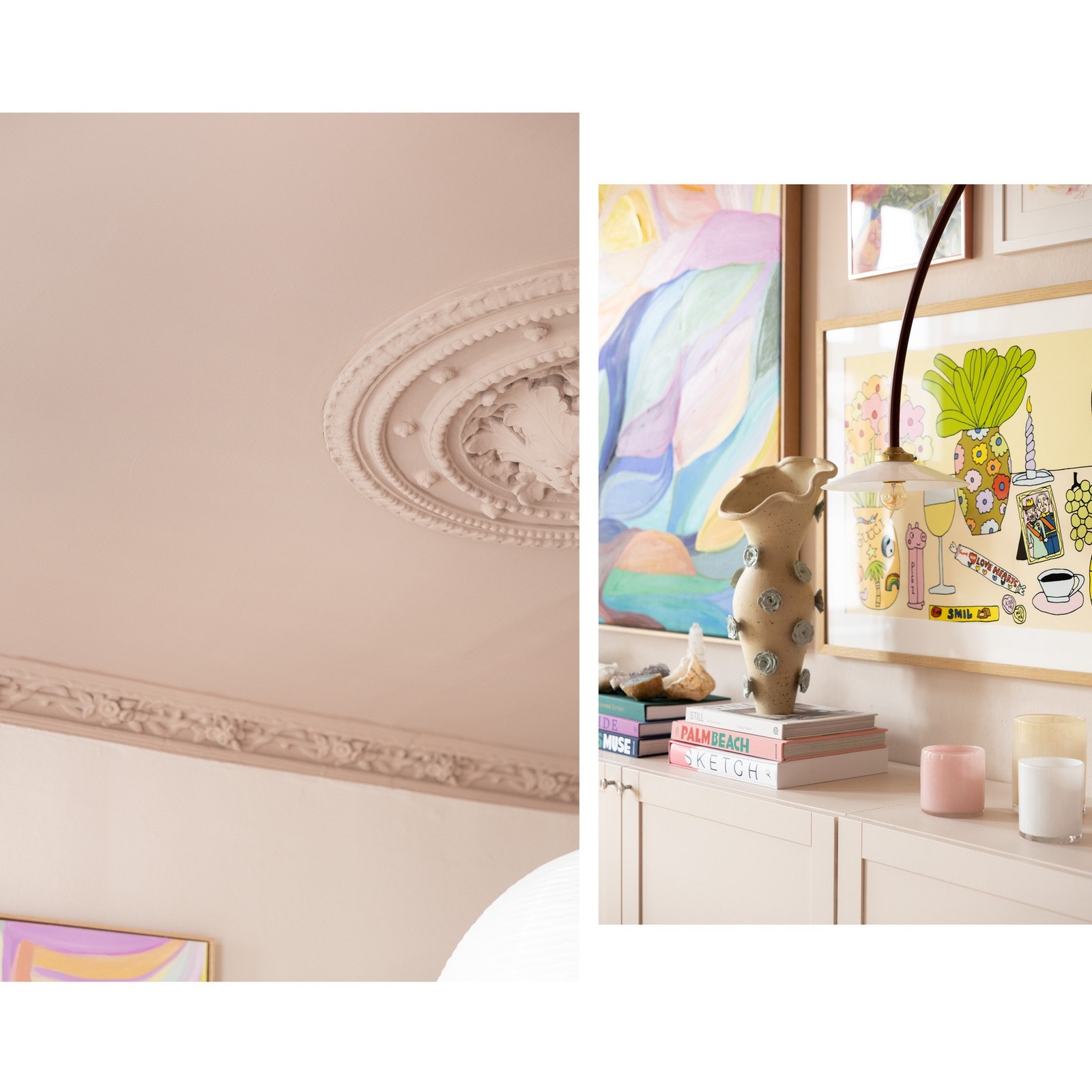 Både rosett og stukkatur i samtlige rom. Galleribilde