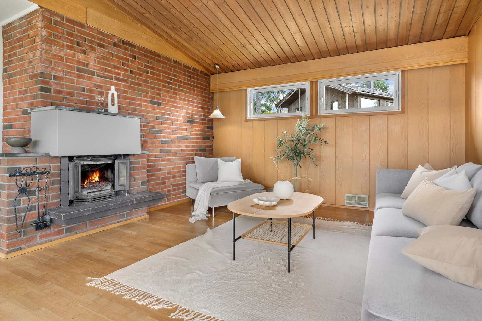 Peisinnsats i stue sikrer god og lun temperatur Galleribilde