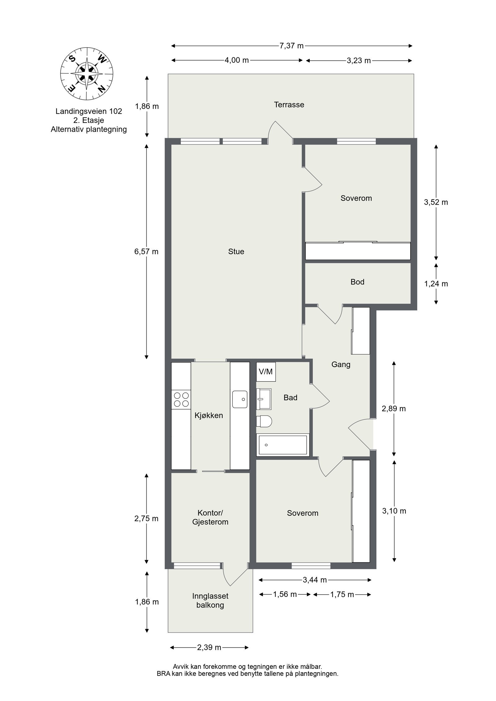 Alternativ plantegning Galleribilde