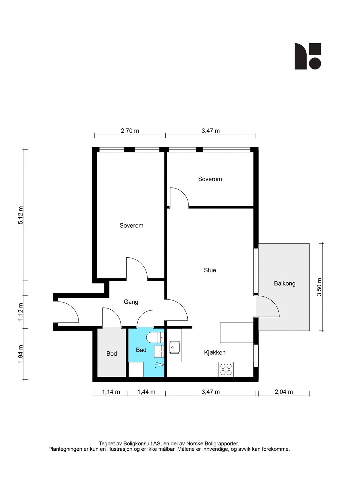 Alternativ planløsning. Galleribilde