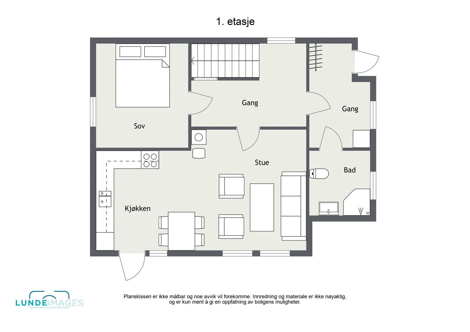 Planskisse 1. etasje - Ikke målbar Galleribilde