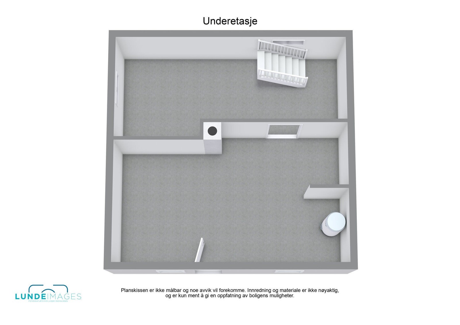 Planskisse kjeller 3D - Ikke målbar Galleribilde