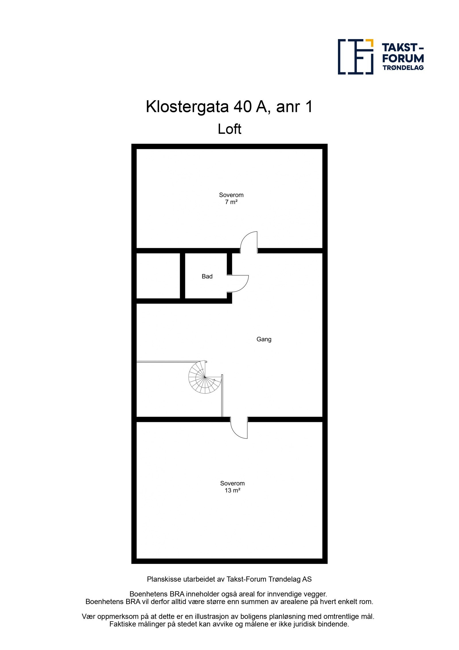 Planskisse loft. Galleribilde