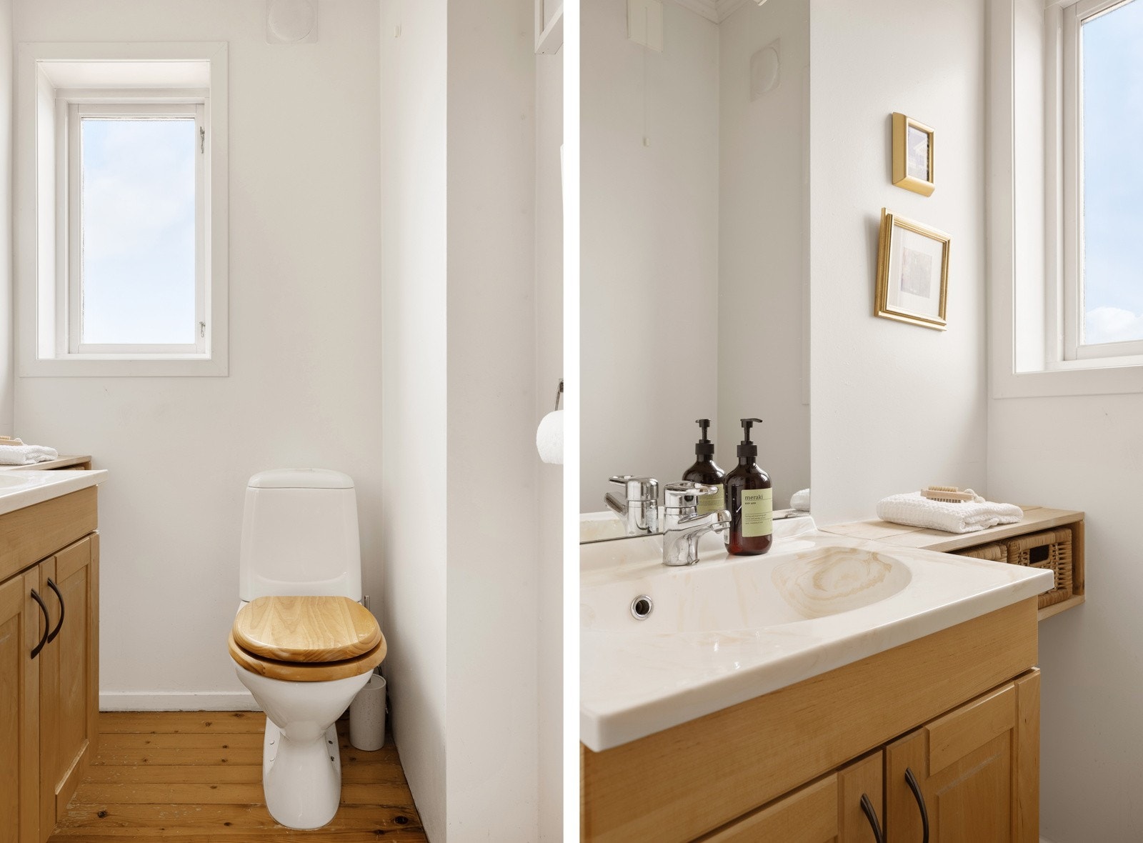 Første etasje har også et enklere bad med toalett og servant. Galleribilde