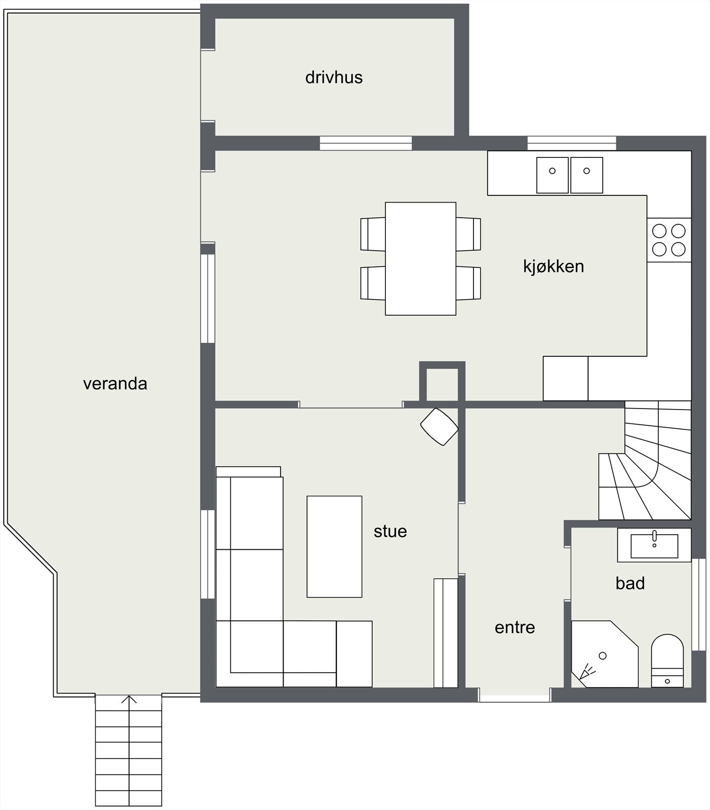 Plantegning første etasje. Galleribilde