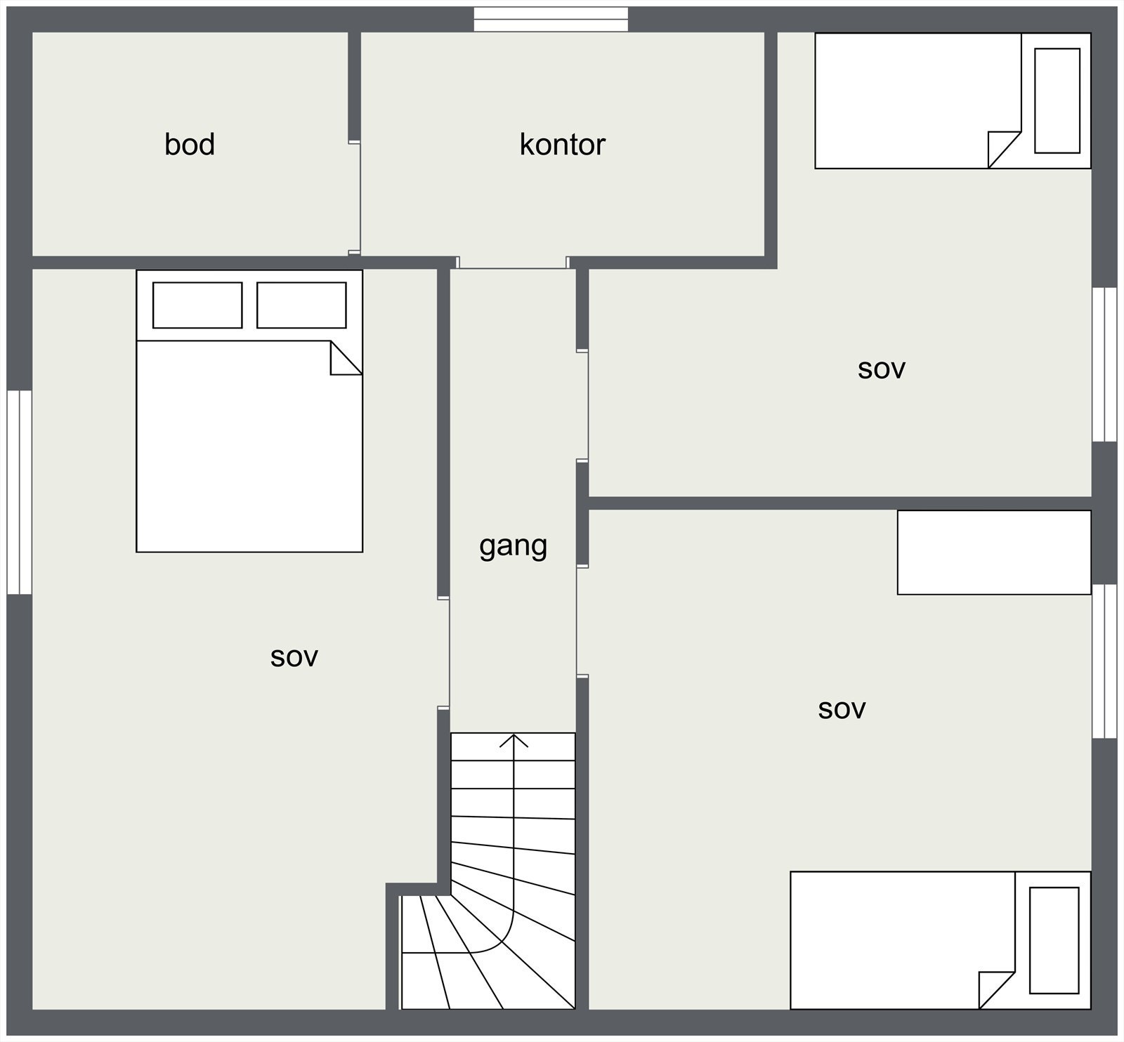 Plantegning loft. Galleribilde
