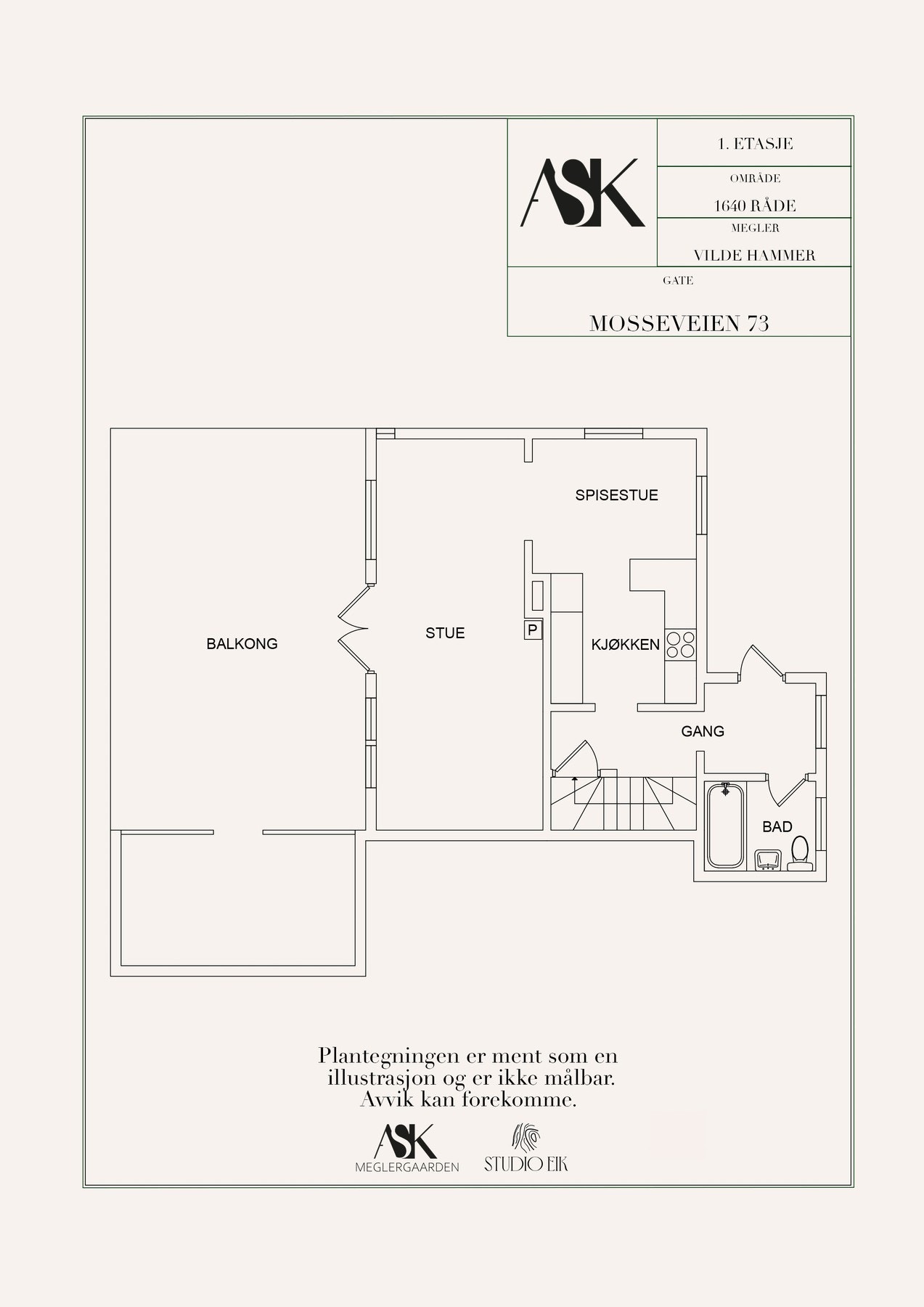 Plantegning 1. etasje Galleribilde