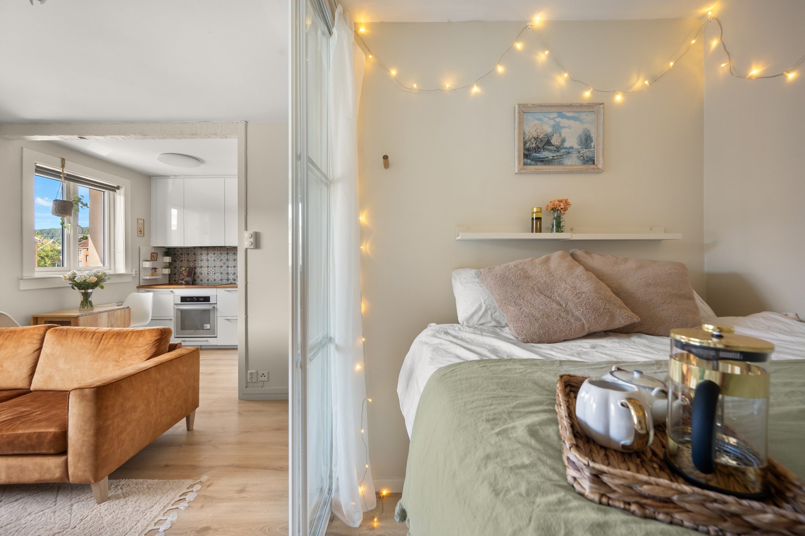 Innebygget seng i alkove medfølger. Galleribilde