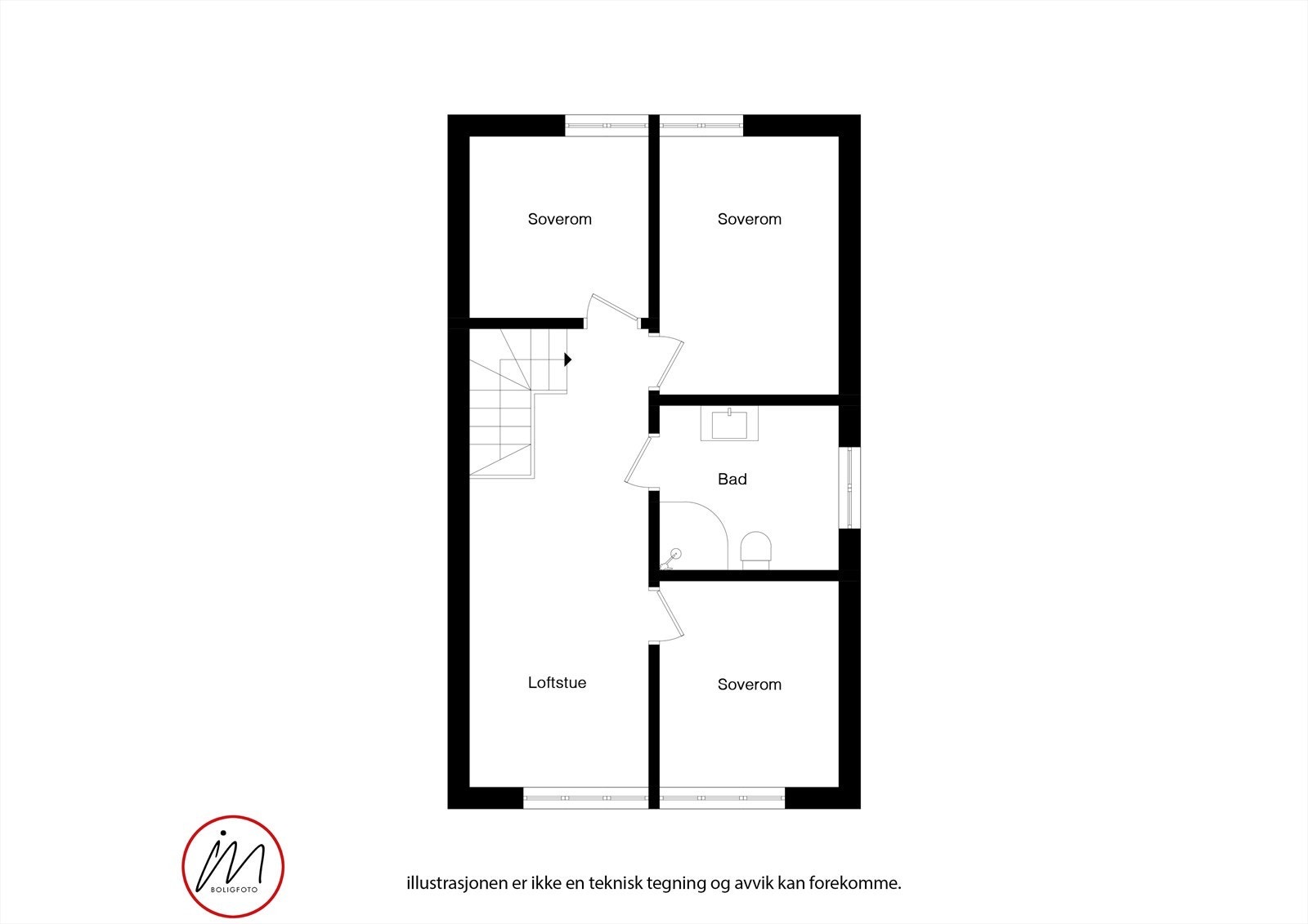 Plantegning loftsetasje Galleribilde