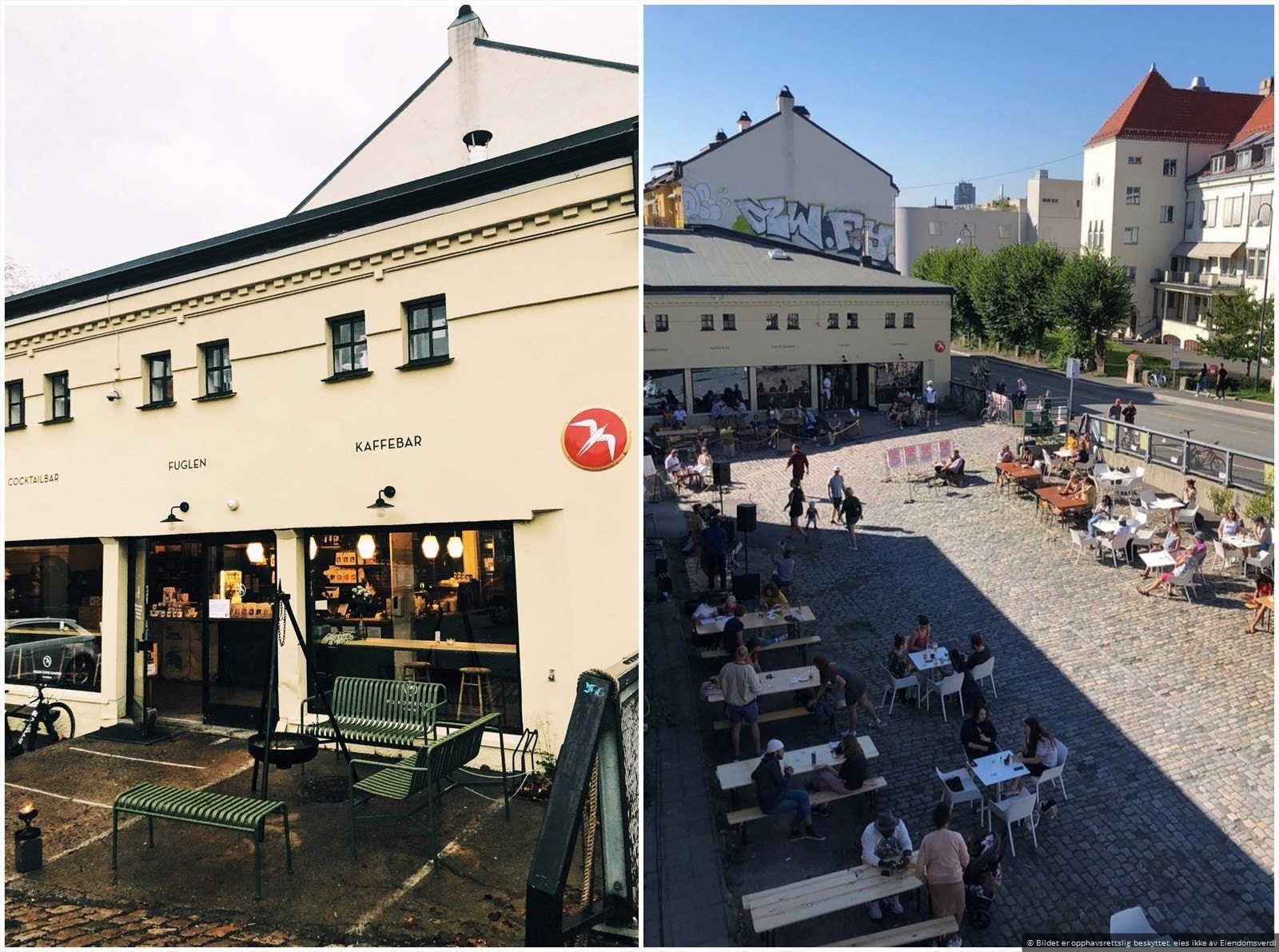 Byens beste kaffe får du rett over gaten hos Fuglen Coffee roasters. Galleribilde