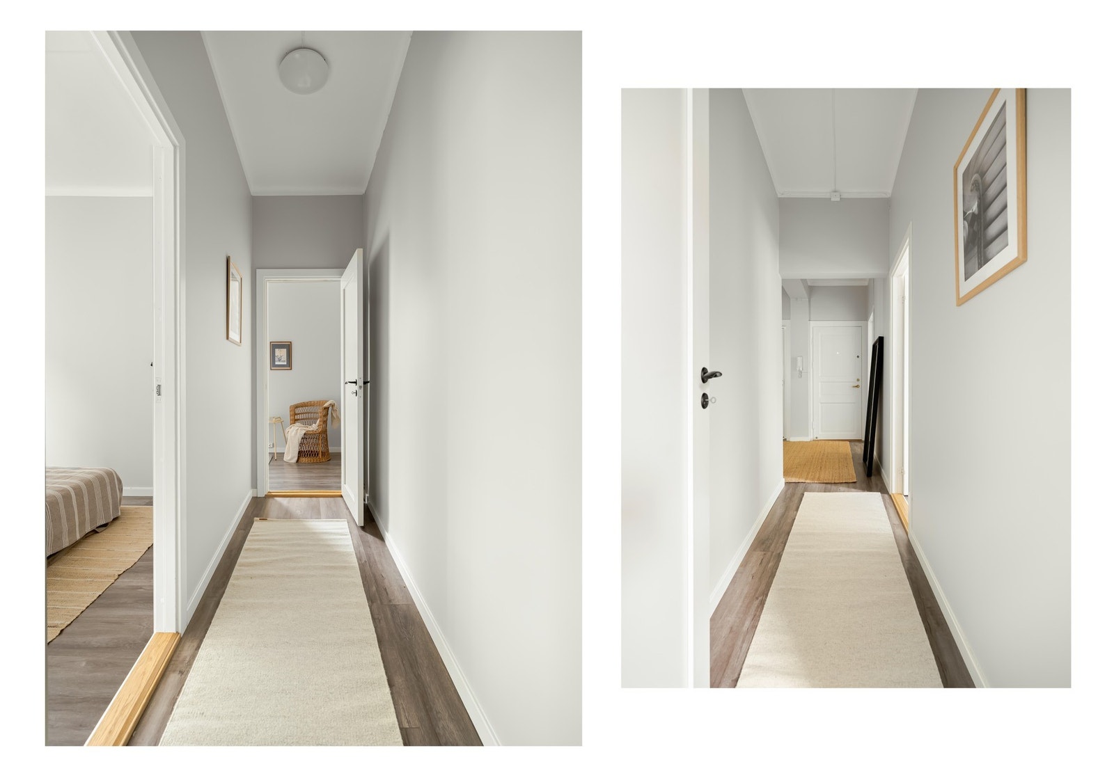 Videre inn i gangen finner vi de neste soverommene. Galleribilde