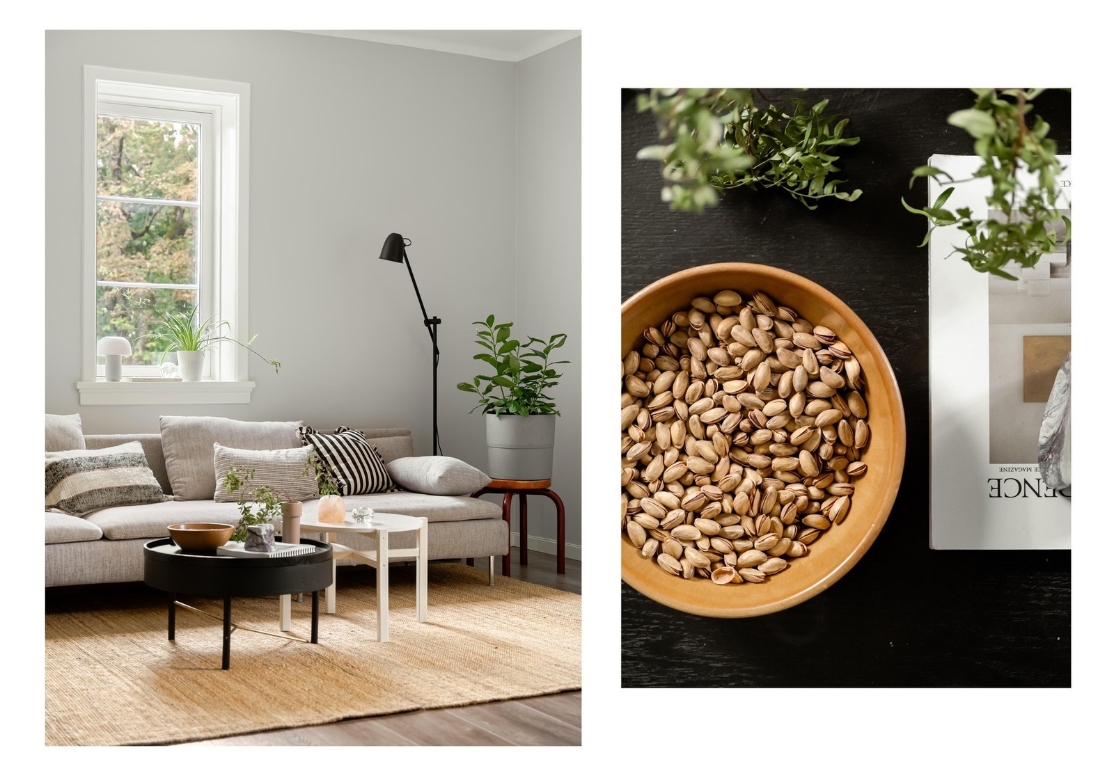 Stuen føles både lys og luftig, og målt til 19 kvadratmeter. Galleribilde