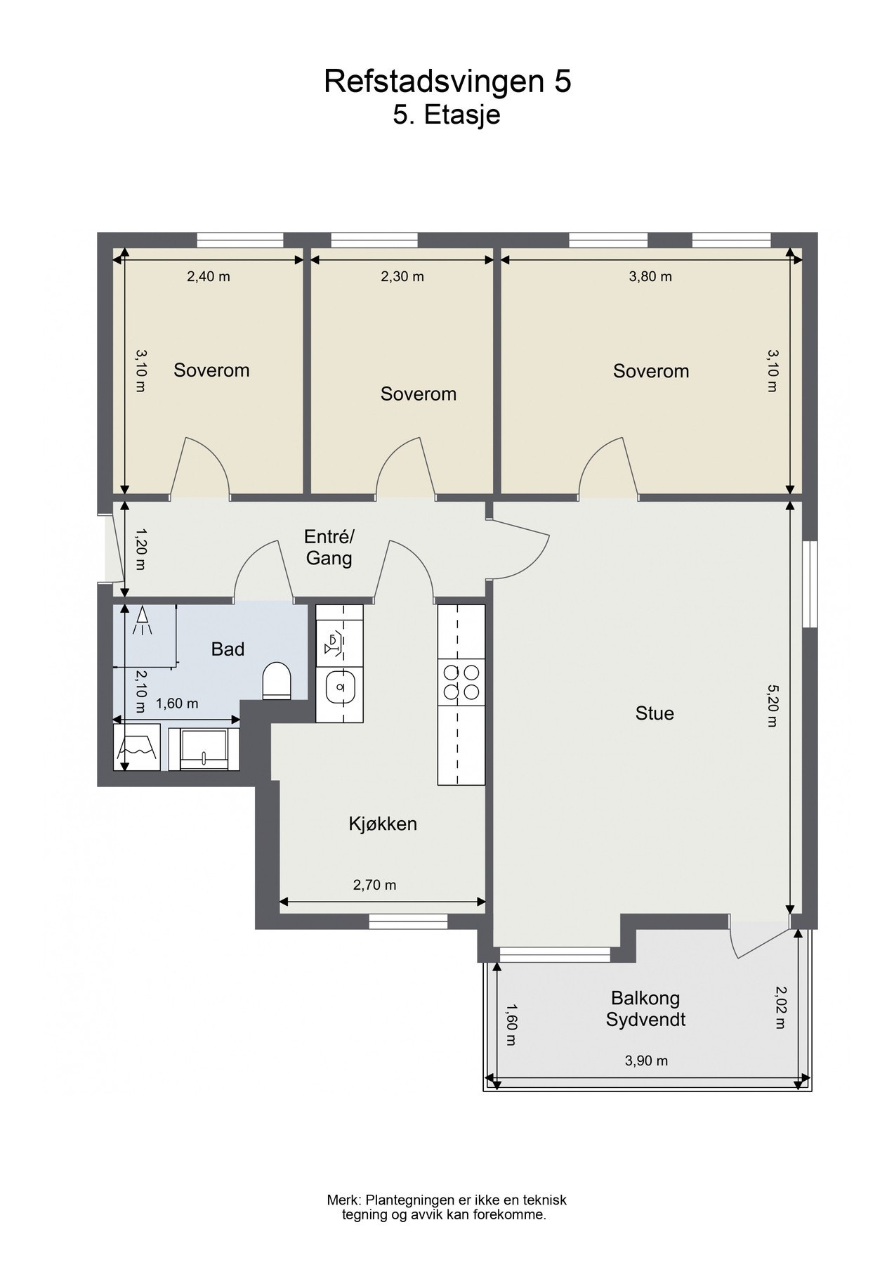 Målsatt plantegning. Galleribilde