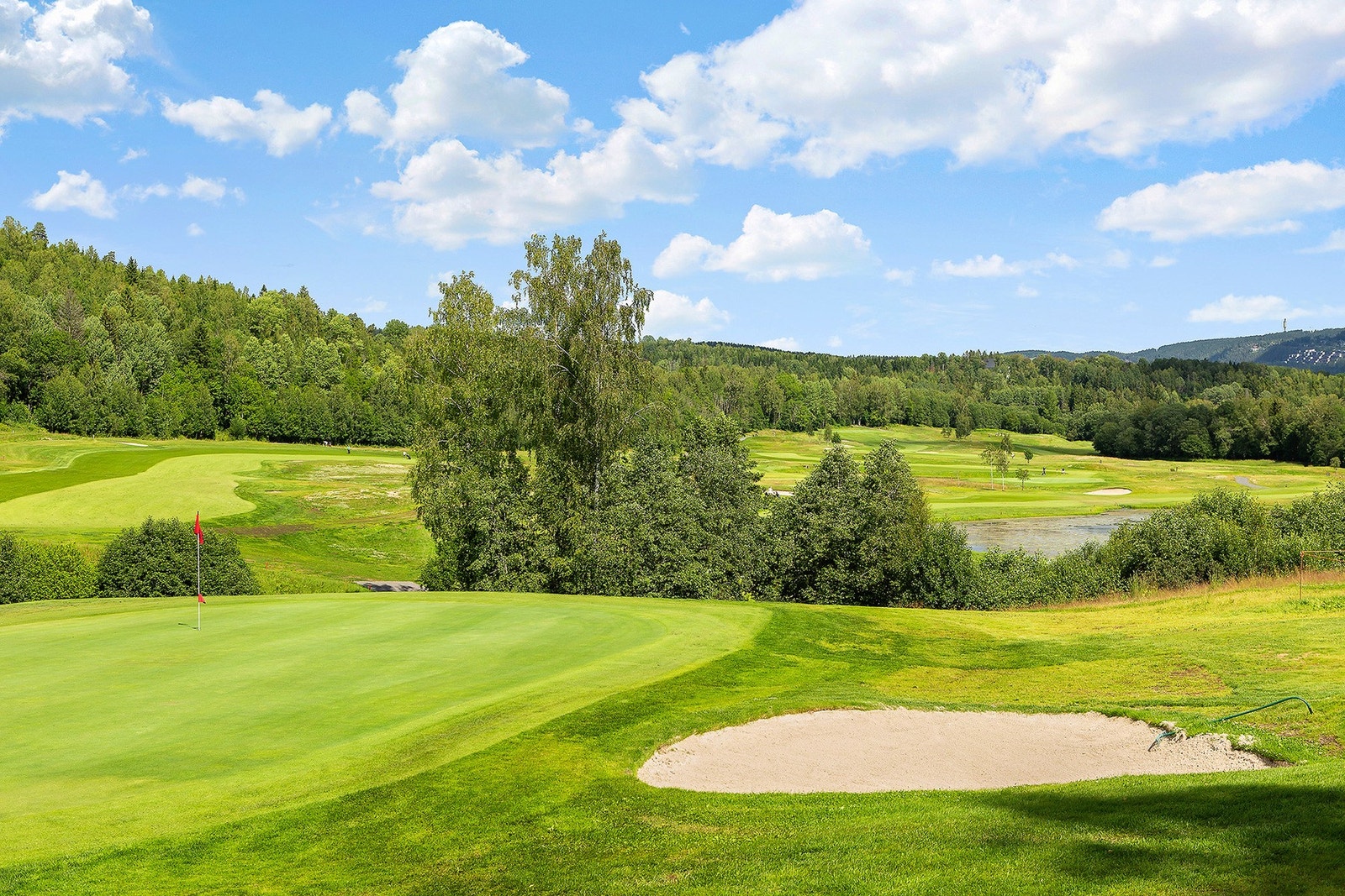 Haga golfklubb ligger 15 minutters gange fra boligen og er en av nordens største og mest moderne driving range med TopTracer teknologi og 78 utslagsmatter under tak. Galleribilde